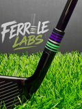 Toxic Waste custom golf ferrule, black purple lime green silver