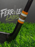 Retro Racer custom golf ferrule, orange white black green