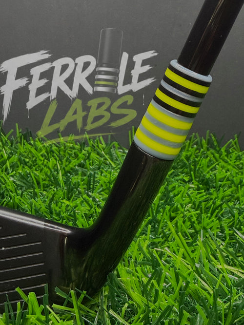 Bee Line custom golf ferrule, yellow black silver