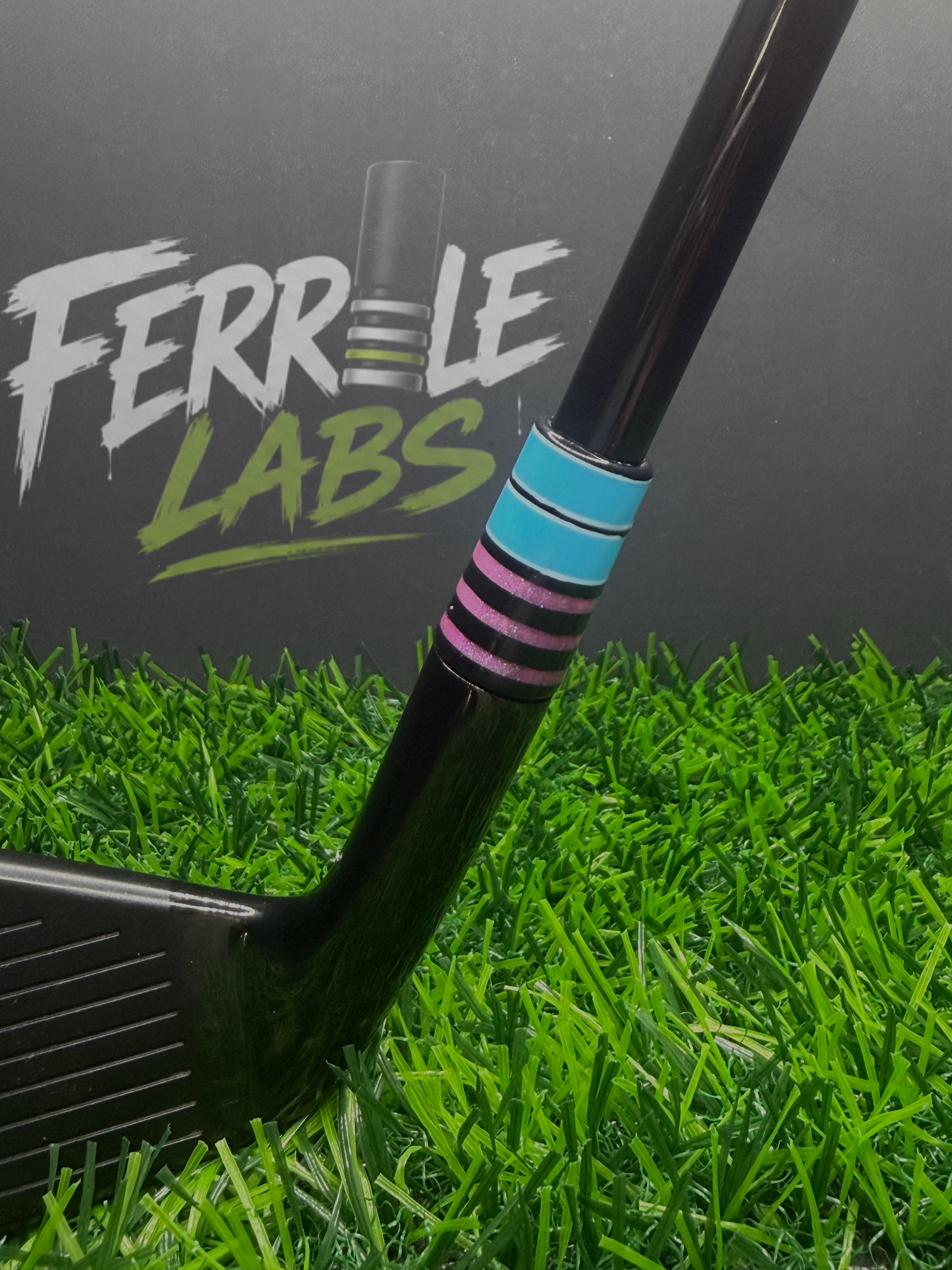 Biscayne Blvd custom golf ferrule, blue pink black