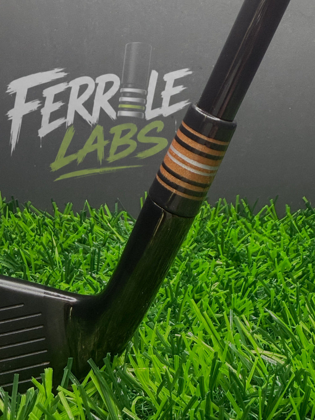 Copper Cask custom golf ferrule, black copper silver