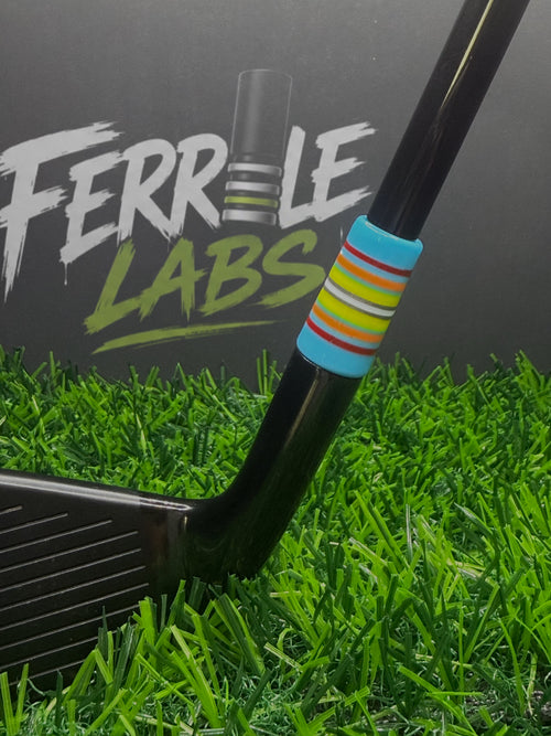 Beach Cruiser custom golf ferrule, light blue yellow orange red white