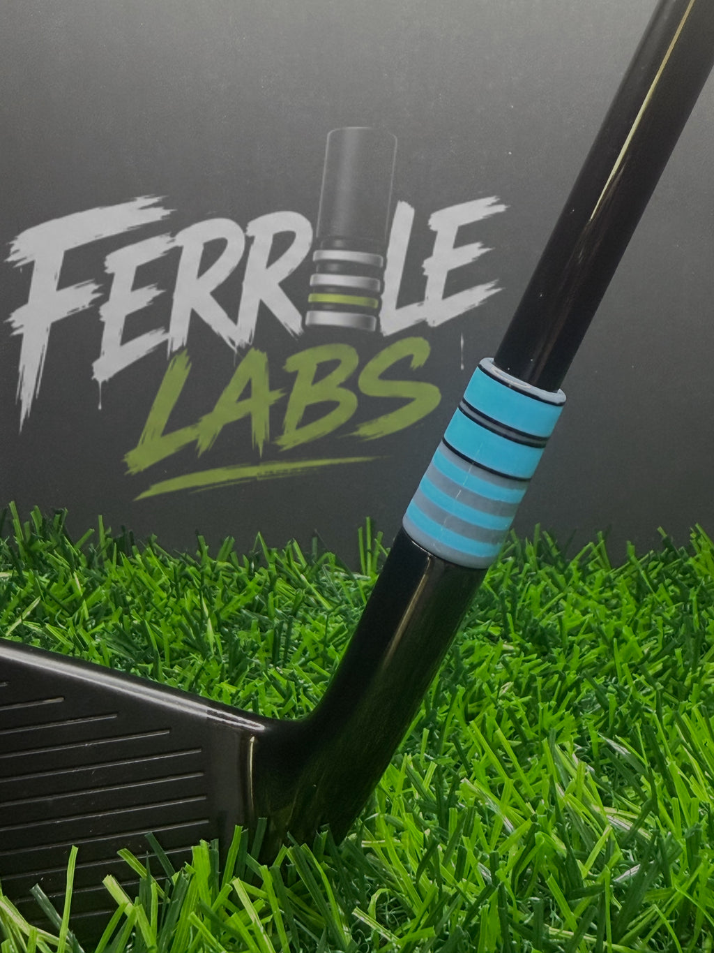 Club Classic custom golf ferrule, blue black silver