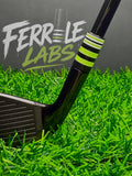 Power Putt custom golf ferrule, black lime green white silver