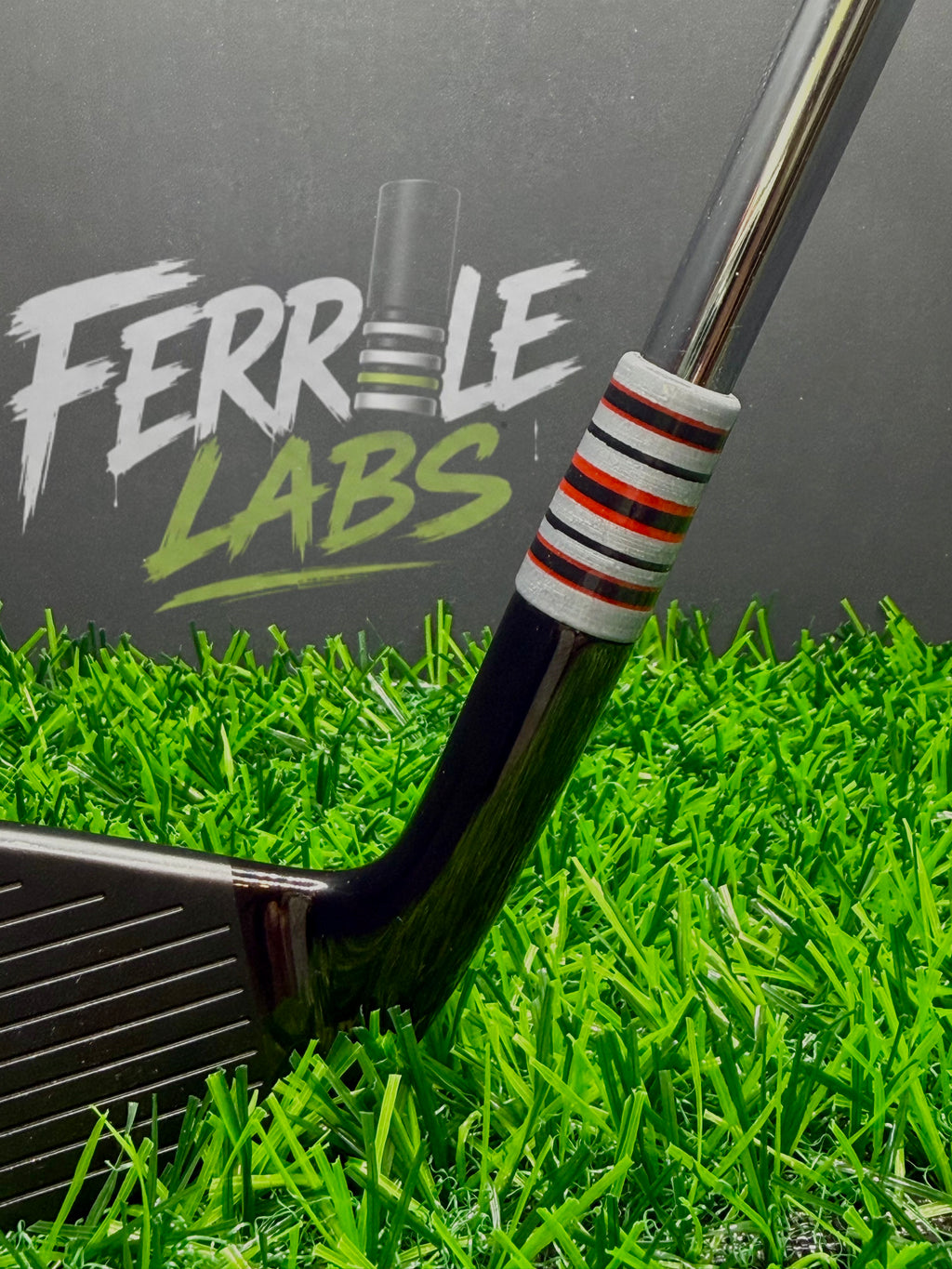 Torque custom golf ferrule, silver black red