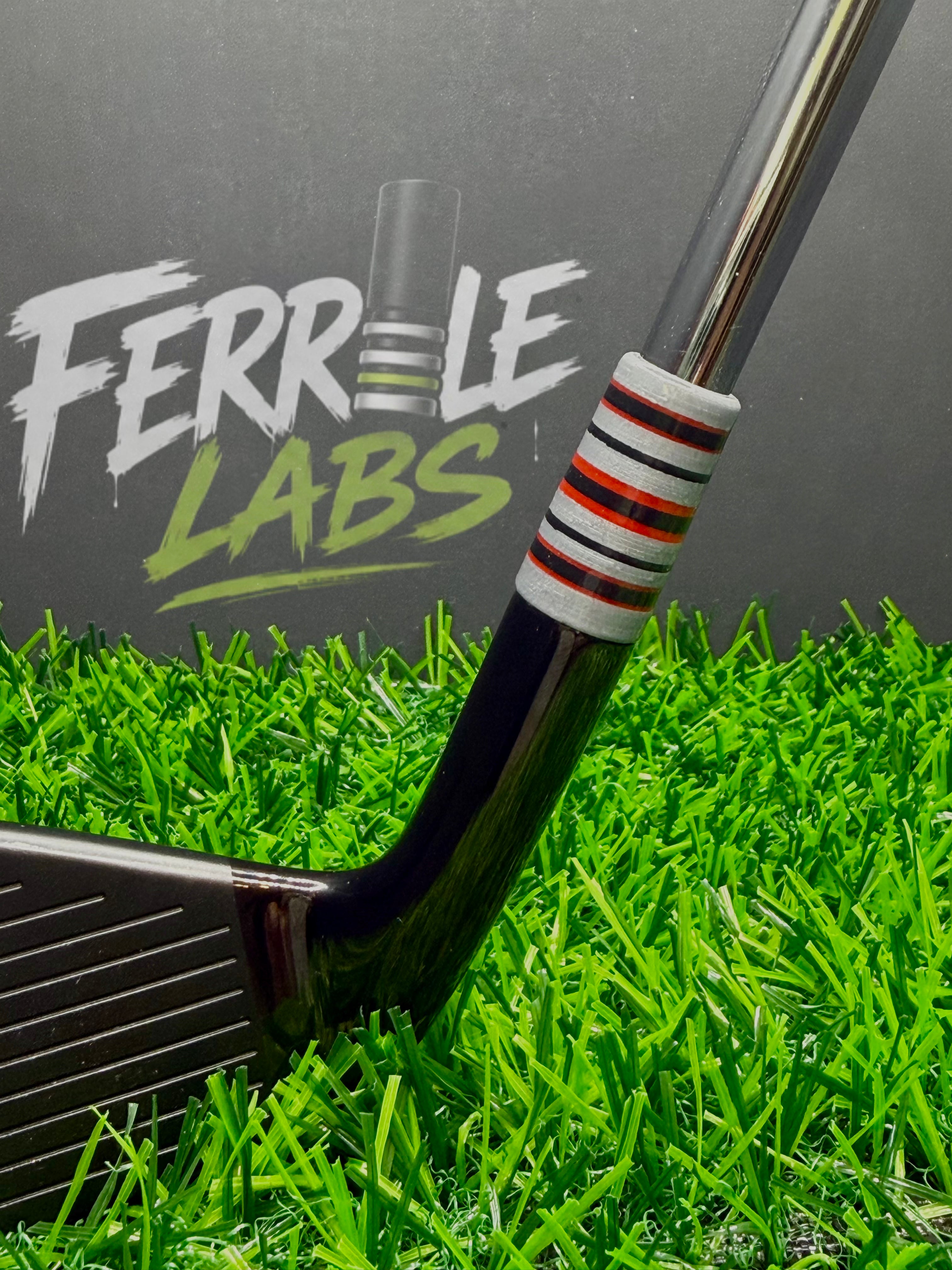 Torque custom golf ferrule, silver black red