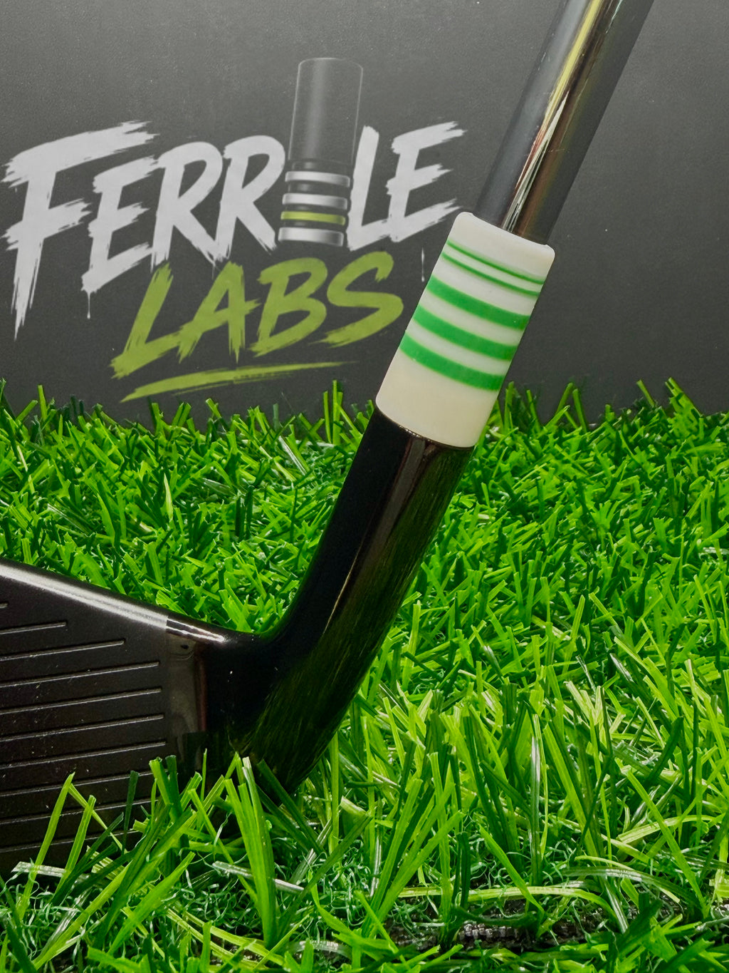 Clover Pop custom golf ferrule, white green