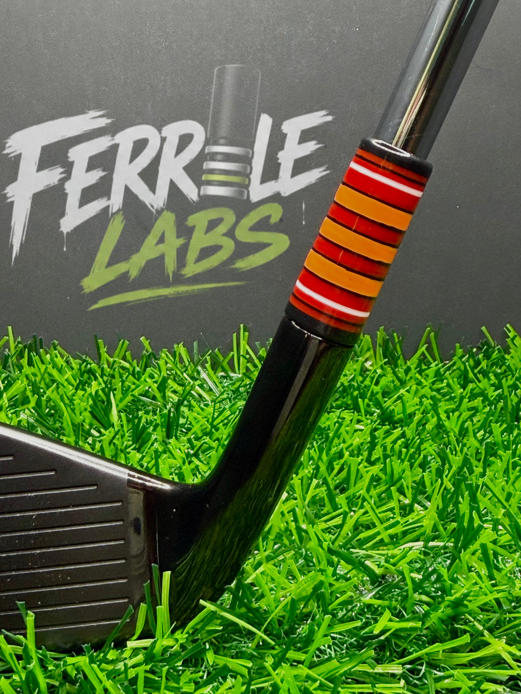 Blazing Sunset custom golf ferrule, red orange white black