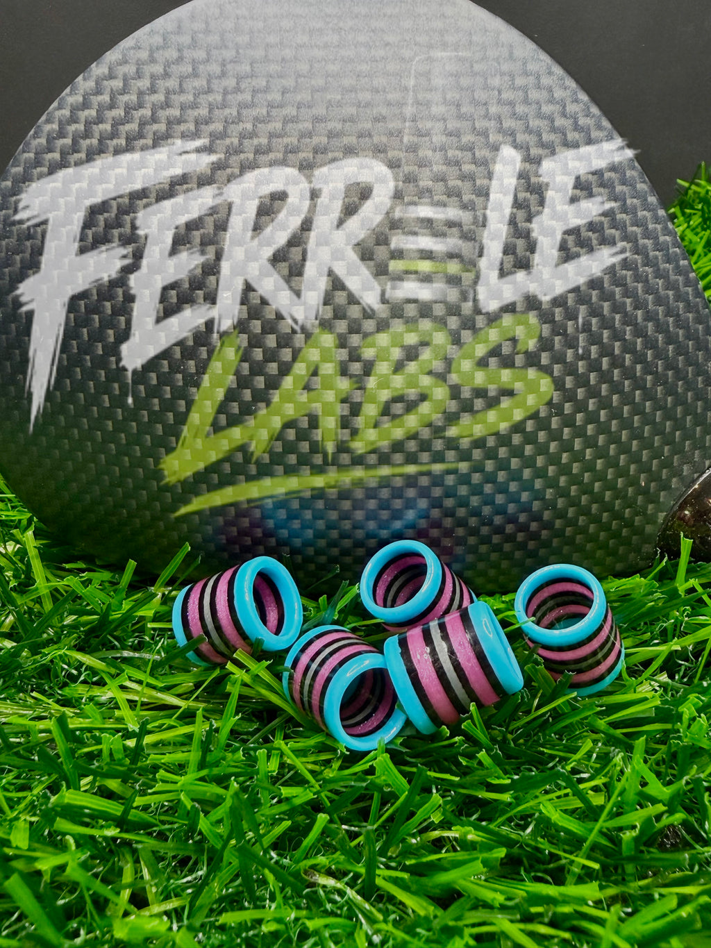 Aqua Riot .335" custom golf ferrule, blue pink black