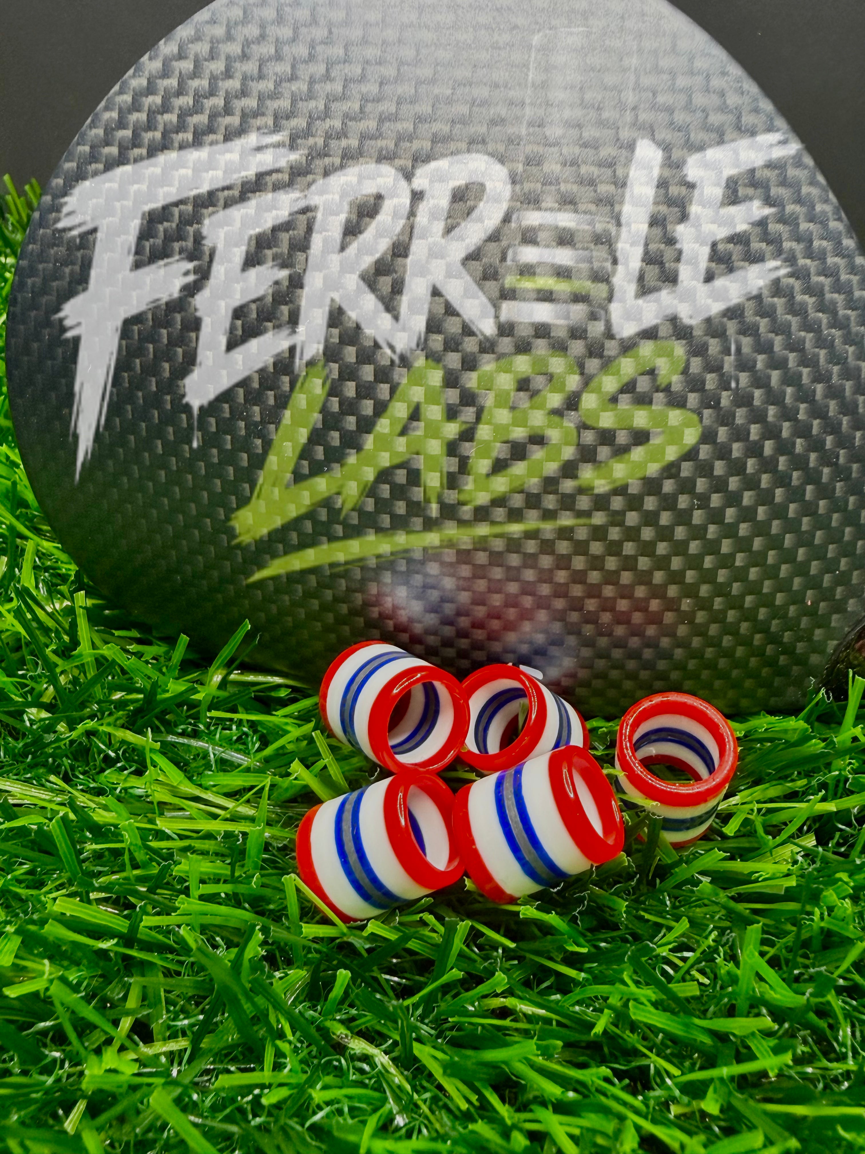 Ringerz .335" custom golf ferrule, white red blue