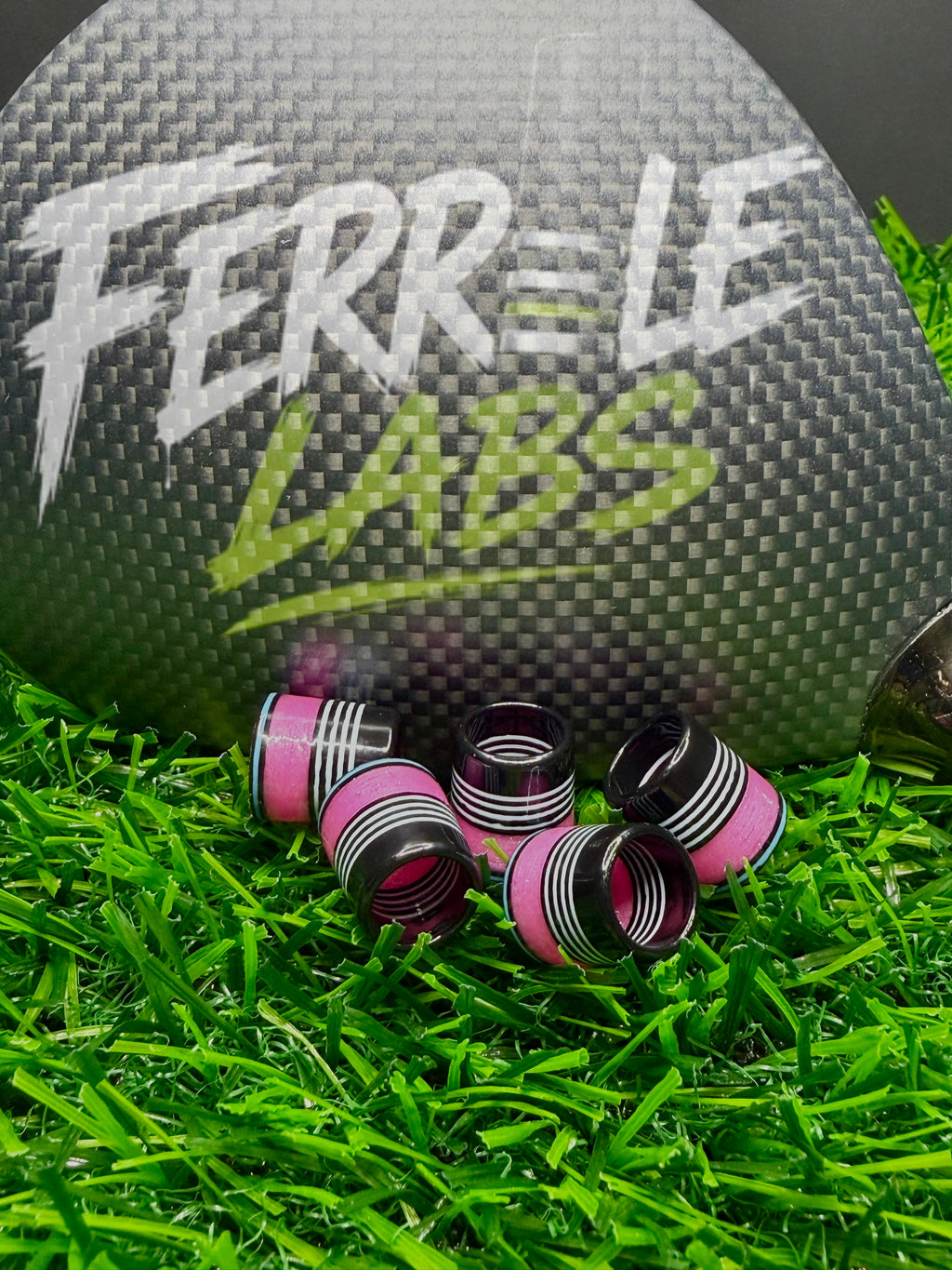Zebra Party .335" custom golf ferrule, black pink white