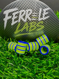 Loudmouth .335" custom golf ferrule, lime green blue