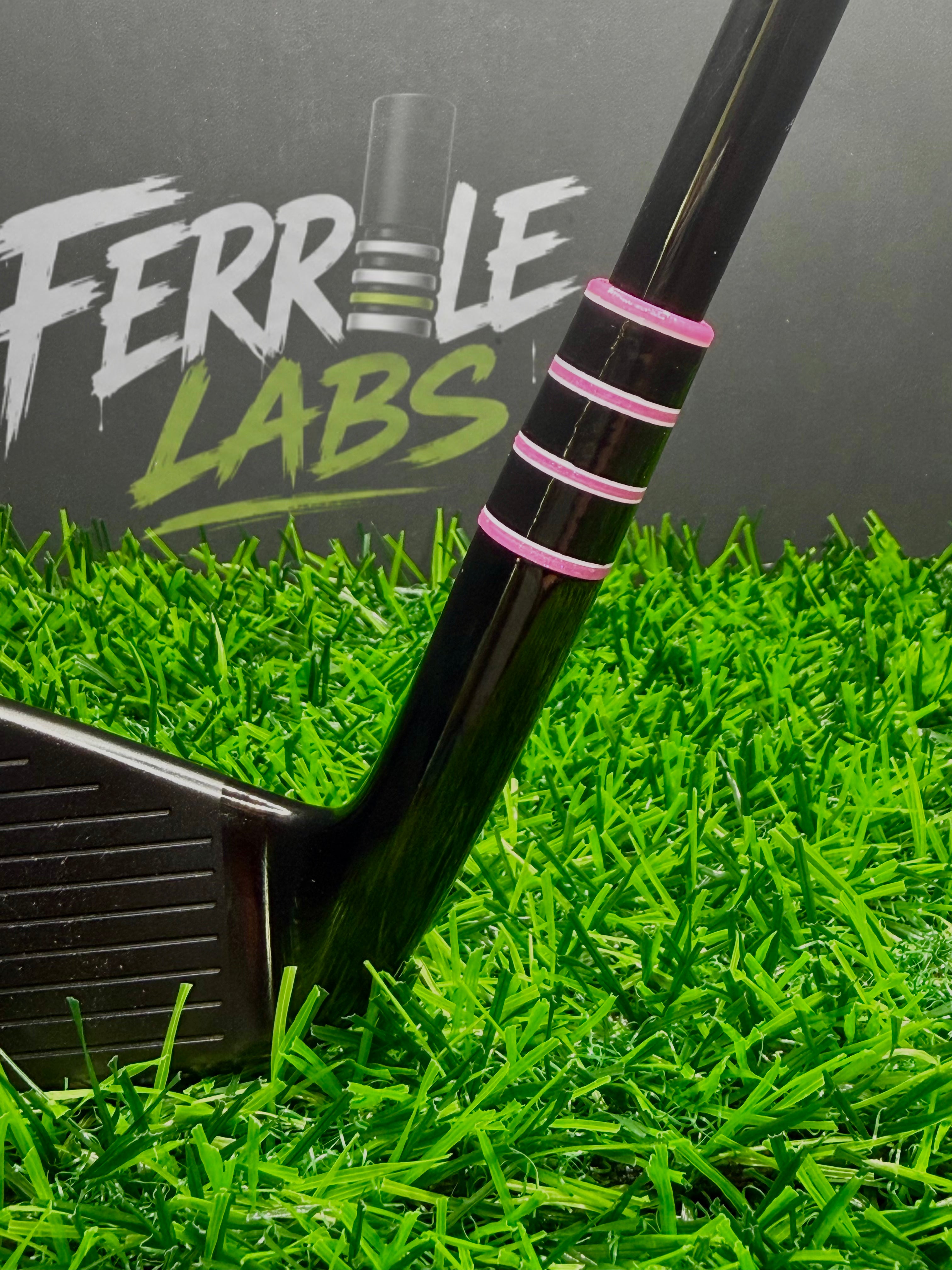 Hot Pursuit custom golf ferrule, black pink