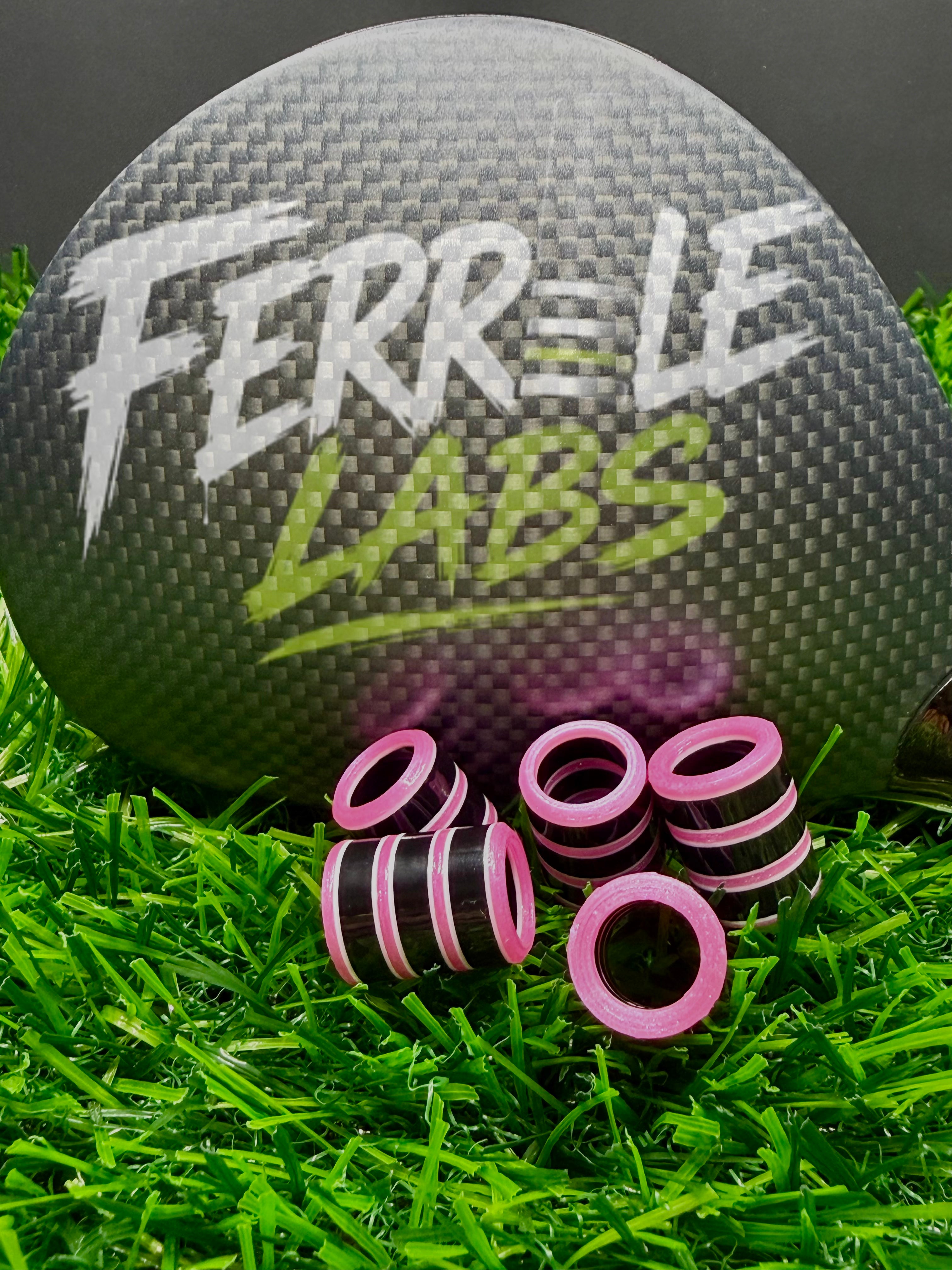Electric Rose .335" custom golf ferrule, black pink white
