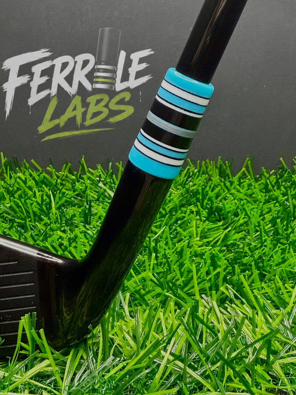 Icebreaker custom golf ferrule, blue white black