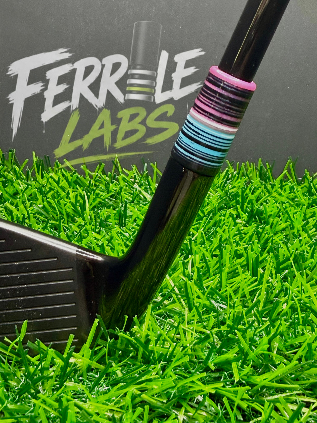 Ultraviolent custom golf ferrule, pink blue black